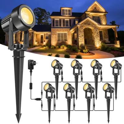 Immagine prodotto di Illuminazione da giardino a LED, 3000K, con picchetto da terra, faretto da giardino orientabile a 270°