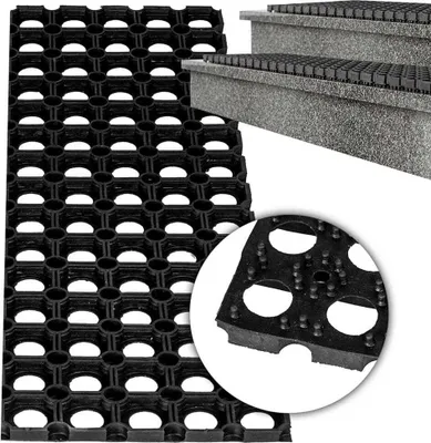 Immagine prodotto di Deco4Home Tappeto per scale in gomma | 30x100cm | Nero