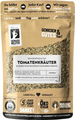 Produktbild von Tomatenkräuter, gerebelt, ideal für Gemüse- und Tomatengerichten, authentische mediterrane Würze, 50g