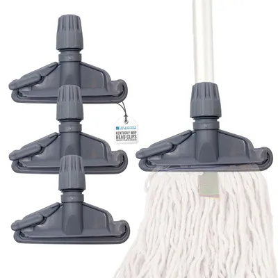 3er-Pack Kunststoff-Moppkopf-Clip, universell, sicherer Halt