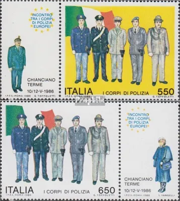Produktbild von Briefmarken Italien 1986 Mi 1973Zf-1974Zf mit Zierfeld (kompl.Ausg.) postfrisch Polizistentreffen