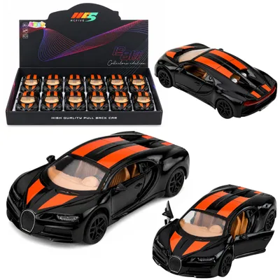 Produktbild von Auto Metall Sportwagen Lichter Sound Rückziehantrieb Schwarz 1:32