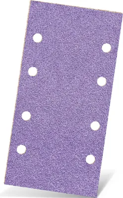 Produktbild von MENZER Purple HD Klett-Schleifblätter, 186 x 93 mm, 8-Loch, f. Schwingschleifer, Keramik-Mix (50 Stk.) K180