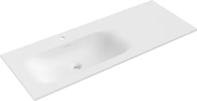 Zdjęcie produktu dla Mexen Vela umywalka wpuszczana w blat lewa 121 x 46,5 cm, biała mat - 25231201L