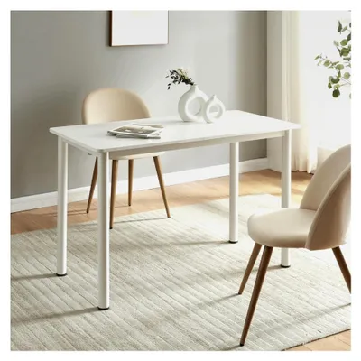 Produktbild von Esstisch Tammela Küchentisch für 4 Personen 120 x 60 cm rechteckige Tischplatte mit Stahlbeinen in Weiß