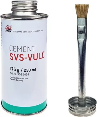 Zdjęcie produktu dla Płyn wulkanizacyjny Cement SVS-VULC 175g z pędzelkiem Klej do łatek rurowych