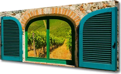 Produktbild von Tulup Leinwand-Bilder 125x50 Wandbild Canvas Kunstdruck Fenster Landschaft