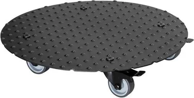 Immagine prodotto di Carrello porta contenitori in alluminio Ø 38 x 75 cm | per uso interno ed esterno | con 2 ruote | portata 150 kg | 20700601