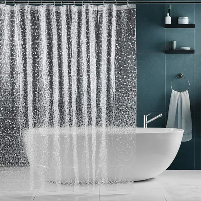 Produktbild von Duschvorhang Anti-Schimmel [180x200cm], PEVA wasserdichter Badvorhang mit 12 Duschvorhangringen, [Anti-Schimmel] [Anti-Bakteriell] [Umweltfreundlich] [Waschbar]