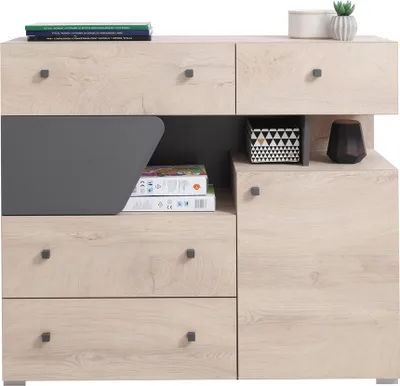 Produktbild von Kommode in Eiche mit anthrazit DIAMANTE-133