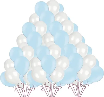 Produktbild von Set Pastellballons Weiß, Blau 100 Stück.