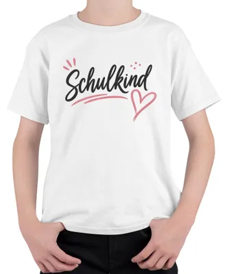 Produktbild von Schulkind Herz Einschulung Mädchen Geschenk Erster Grundschule Kinder T-Shirt, Weiß, 140