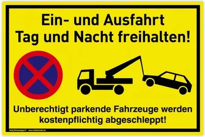 Produktbild von Schild Ein- und Ausfahrt | PVC 30 x 20 cm | Tag und Nacht freihalten Unberech...