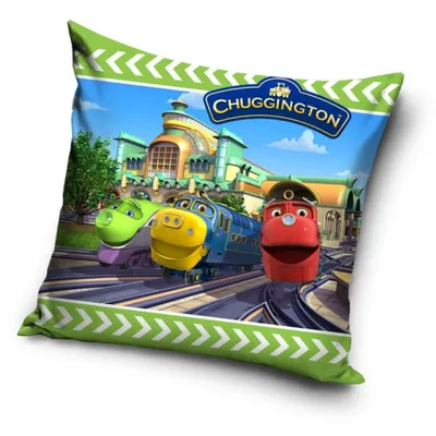 Produktbild von Chuggington Bahnhof Zug Kissenbezug 40x40cm Kissen Kuschelkissenbezug Dekobezug