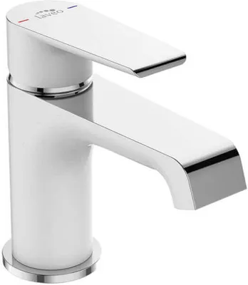 Immagine prodotto di Miscelatore verticale di design per lavabo con tappo bianco