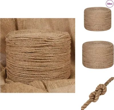 Image de vidaXL Corde de jute 50 m longueur 4 mm épaisseur - Cordes