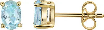 Produktbild von Celesta Gold Ohrstecker 375 Gelbgold Blautopas 375/- Gold 0,7cm gelb Blautopas beh. blau 428320006-2
