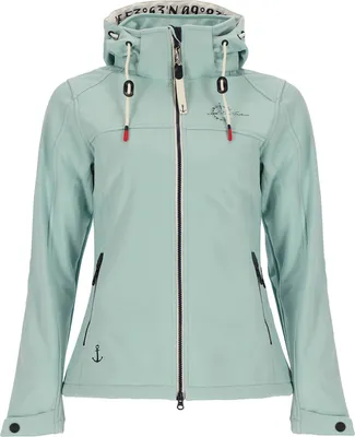 Produktbild von Dry Fashion Damen Softshelljacke Zingst mit Fleece-Innenfutter - Taillierte Jacke mit abnehmbarer Kapuze in Hellblau Größe 44