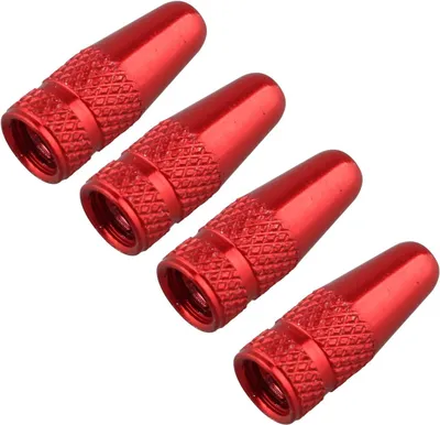 Productafbeelding van Ventieldopjes Presta - 4 stuks - Aluminium - Rood