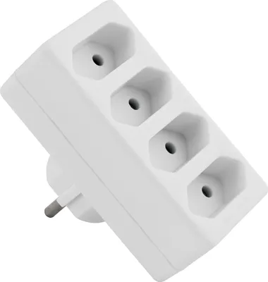 Produktbild von Steckdosenadapter McPower, 4x Euro Mehrfachsteckdose Steckdosenverteiler weiß