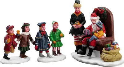Zdjęcie produktu dla Lemax Świąteczna wioska Ojciec Święty z dziećmi Zimowa dekoracja Świąteczne figurki