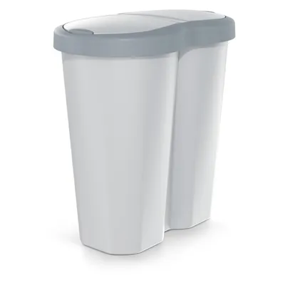 Zdjęcie produktu dla Compacta R Duo kosz na śmieci szary/popielaty pojemność 40L jedna komora dwie pokrywy NDRF40-429U_427C