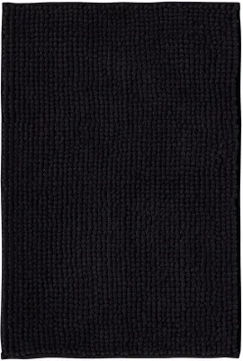 Obrázok produktu pre Unyqoos Čierna luxusná® protiskluzová kúpeľňová rohož z čenilky do kúpeľne a sprchy, 50 x 80 cm