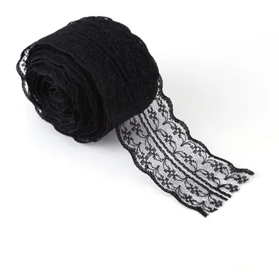 Spitzenband 10 m, schwarz, DIY-Dekoration für Hochzeit & Geburtstag