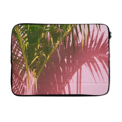Produktbild von MuchoWow® Laptop Hülle 13 Zoll Pflanze - Sommer - Tropisch - Rosa Laptoptasche - Laptophülle - Sleeve - Rundumschutz