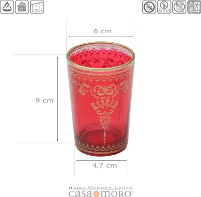 Produktbild von Teelichtglas Rot Gold 6er Set