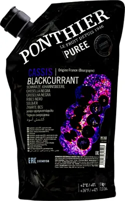 Produktbild von Food-United SCHWARZE JOHANNISBEERE FRUCHT-PÜREE Ponthier 1KG Smoothies Müsli