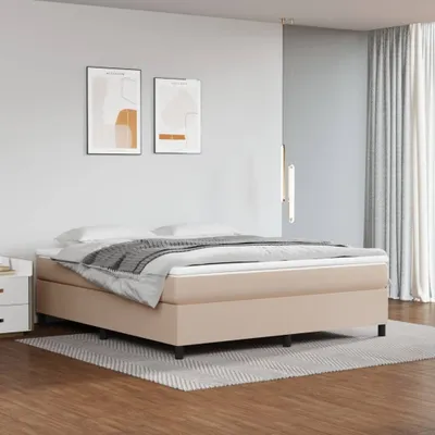 Produktbild von The Living Store Boxspringbett Cappuccino-Braun 160x200 cm Kunstleder