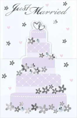 Immagine prodotto di Biglietto di auguri con motivo in rilievo: torta nuziale di alta qualità ed elegante per matrimoni