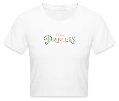 Produktbild von Disney Prinzessinnen Schriftzug Crop Top, S, Weiß