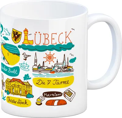 Produktbild von Lübeck Wimmelbild Kaffeebecher