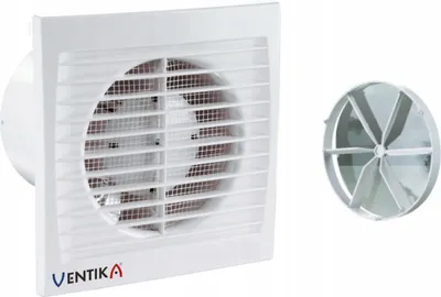 Imagen del producto de Badlüfter - Diámetro 100 mm - Con función de temporizador - Diseño plano - Fabricado en plástico - Montaje en pared - Blanco