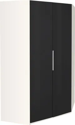 Produktbild von Eckschrank Level Eckkleiderschrank 120x120x236cm weiß Glasgrau