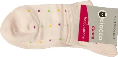Immagine prodotto di Calzino donna CIOCCA un paio di calzini bassi in fresco cotone articolo 192/2, Piede 36 - 41, Cotone 83%,Poliammide 16%,Spandex 1%