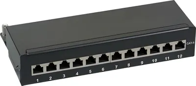 Obrázek produktu pro EFB Elektronik 37736SW.12, 5000 Mbit/s, RJ-45, Zlato, Černá, Instalace do racku, 1U