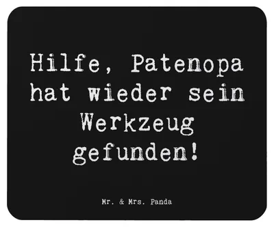 Produktbild von Mr. & Mrs. Panda Mauspad Spruch Patenopa Abenteuer - Schwarz - Geschenk, Freude, Handwerk, Mouse Pad, Mousepad, Familienleben, handgemacht, Patenschaft, Humor, laptop