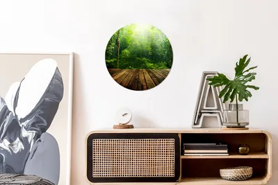 Produktbild von MuchoWow® - Wand Bild - Wohnzimmer - Runde Bilder - Alubilder - Kunst für zu Hause - Aluminium - Wanddekoration