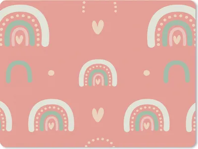 Produktbild von MuchoWow® Mauspad Mousepad Mädchen - Regenbogen - Herzen - Muster - Mädchen - Rosa - Kinder - Kind 40x30 cm - Mousepads - Maus Mat - Pad - Mausunterlage - Anti Rutsch