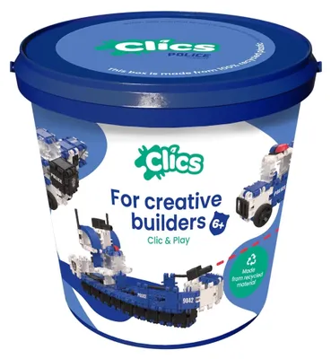 Zdjęcie produktu dla Zestaw Clics do zbudowania pojazdów policyjnych 8 w 1