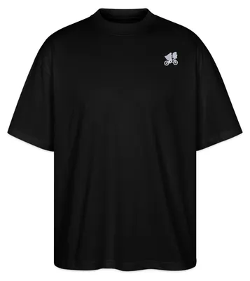 Produktbild von Spreadshirt E.T. Im Fahrradkorb Als Stickmotiv Oversize Uni T-Shirt, L, Schwarz