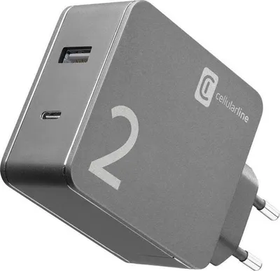 Produktbild von Cellularline Duo Charger - MacBook and iPhone, Drinnen, AC, Schwarz