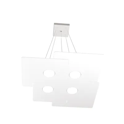 Image de Suspension Moderne Echo Métal Blanc 4 Lumières Gx53