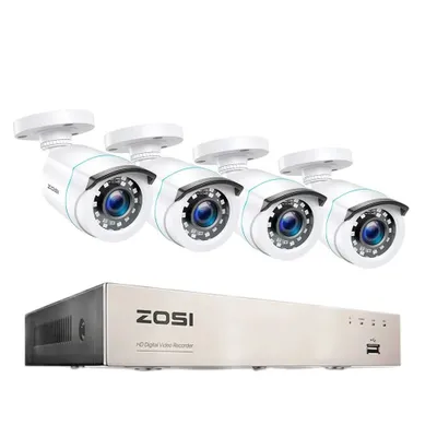 Produktbild von Sicherheitskamerasystem, 2MP Auflösung, Nachtsichtfähigkeit, 8CH DVR 4 Kameras, Keine-a