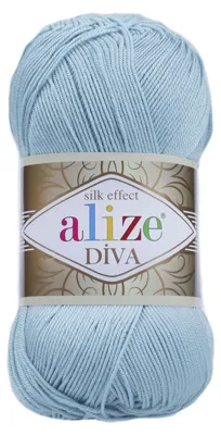 Produktbild von Alize Diva 346 Garn Blau 100g/350m Mikrofaser seidig glänzend