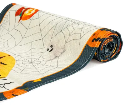Zdjęcie produktu dla Dekoracja na Halloween – obrus na stół – z motywami Halloween – 184 x 33 cm