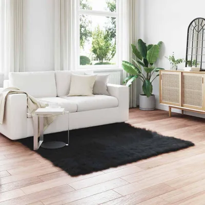 Immagine prodotto di vidaXL Tappeto in Pelliccia sintetica TAFALLA Nero 120 x 120 cm